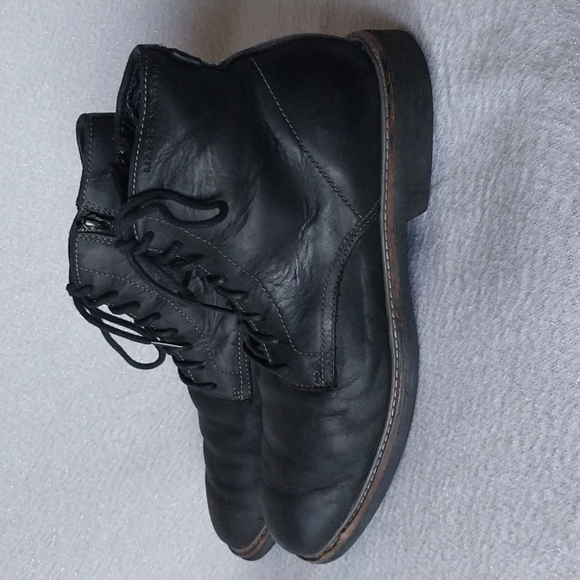 MARK NASON SKECHERS Size 10 Black Leather Lace Up Chukka Ankle Boots Wellington